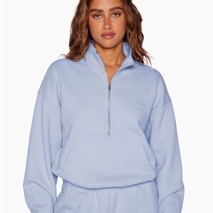 Set active baby blue quarter zip